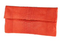 Coral Python Skin Clutch