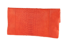 Coral Python Skin Clutch
