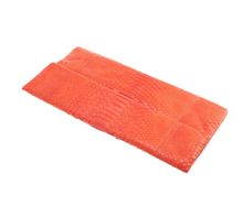 Coral Python Skin Clutch