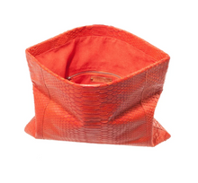 Coral Python Skin Clutch