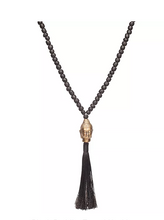 Black Buddha Tassel Necklace