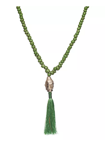 Green Buddha Tassel Necklace