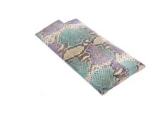 Turquoise & Lilac Python Skin Clutch