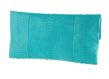 Turquoise Python Skin Clutch