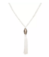 White Buddha Tassel Necklace